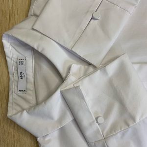 MNG Suit Size 6 White Fitted Button Down Shirt